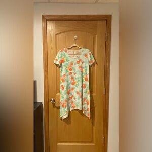 Sun Bay Women’s Petit Size Medium 100% Cotton Tropical Flamingo Dress NEW/UNWORN